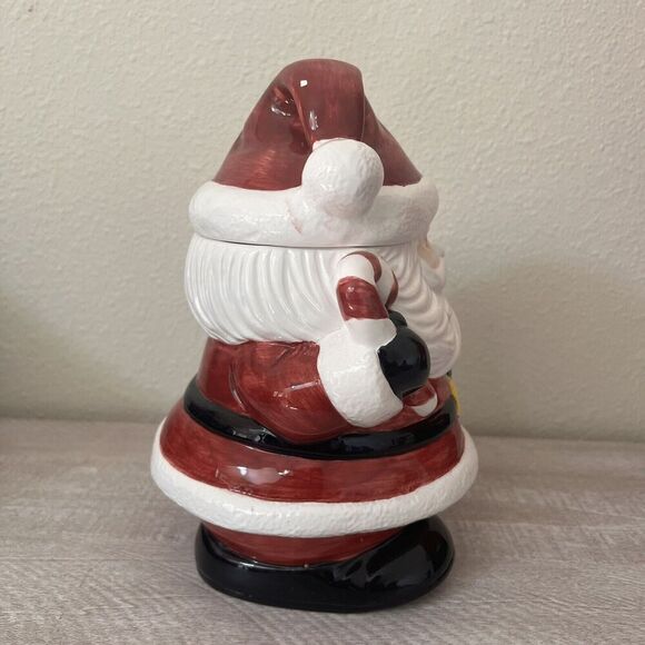 Vintage Red Santa Claus Cookie Jar Jay Import 9.5" Christmas Candy Cane - Picture 5 of 9